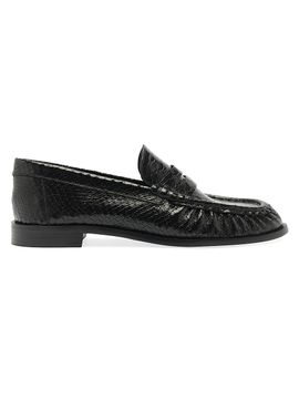 Schutz Women's Tyche Snake-Embossed Leather Loafers