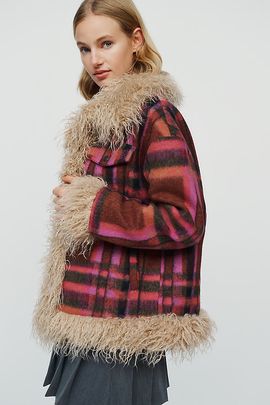 Scotch & Soda Jazz Faux Fur Trim Coat Jacket