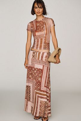 Scotch & Soda Printed Midi Skirt
