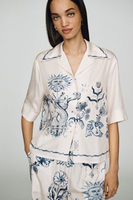 Scotch & Soda Printed Short-Sleeve Camp Shirt Top