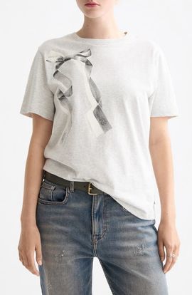 Scotch & Soda Scotch & Soda Artwork Bow Cotton Graphic T-Shirt