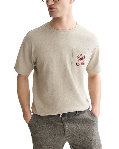 Scotch & Soda Scotch & Soda Bonded Chest Pocket Cotton Logo T-Shirt