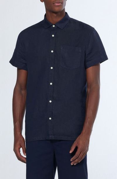 Scotch & Soda Scotch & Soda Core Solid Short Sleeve Button-Up Shirt