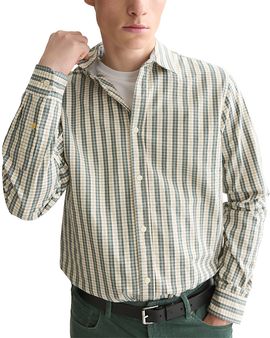 Scotch & Soda Scotch & Soda Cotton Micro Check Stripe Button Down Shirt