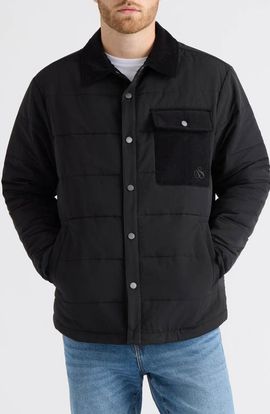 Scotch & Soda Scotch & Soda Davie Mixed Media Quilted Shirt Jacket