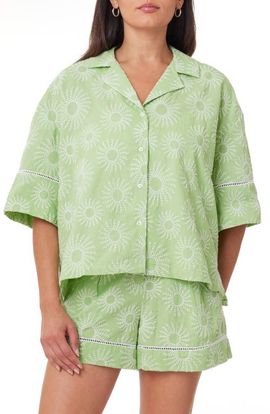 Scotch & Soda Scotch & Soda Embroidered Cotton & Linen Camp Shirt