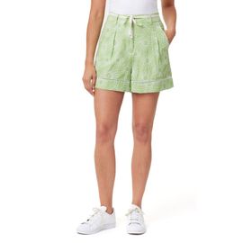 Scotch & Soda Scotch & Soda Embroidered High Waist Wide Leg Cotton & Linen Shorts