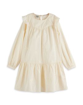 Scotch & Soda Scotch & Soda Girls' Fringe Embroidered Long Sleeve Dress