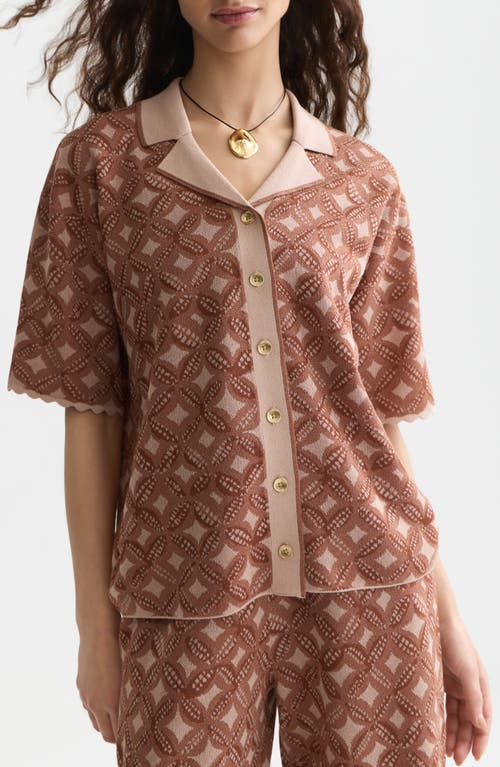 Scotch & Soda Scotch & Soda Jacquard Button Front Camp Sweater