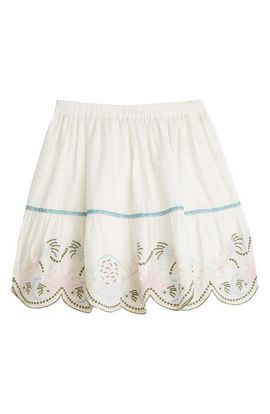 Scotch & Soda Scotch & Soda Kids' Embroidered Scalloped Hem Cotton Skirt