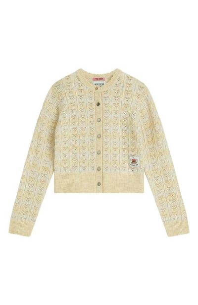 Scotch & Soda Scotch & Soda Kids' Pointelle Crewneck Cardigan