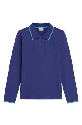 Scotch & Soda Scotch & Soda Kids' Regular Fit Tipped Embroidered Logo Long Sleeve Polo