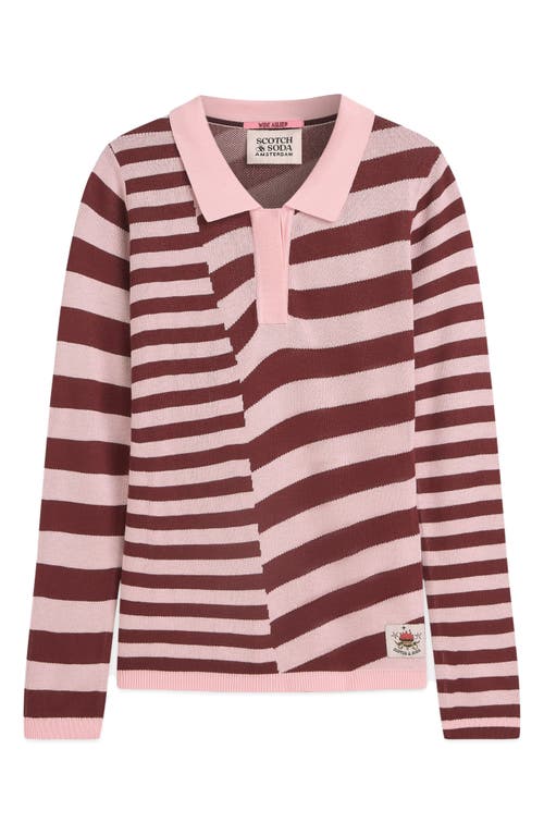 Scotch & Soda Scotch & Soda Kids' Striped Long Sleeve Knitted Polo