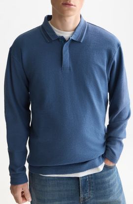 Scotch & Soda Scotch & Soda Long Sleeve Structured Cotton Polo
