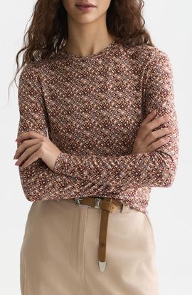 Scotch & Soda Scotch & Soda Printed Long Sleeve Knit T-Shirt