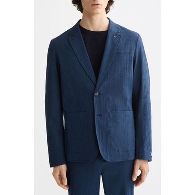 Scotch & Soda Scotch & Soda Regular Fit Unconstructed Cotton Stretch Seersucker Suit Jacket