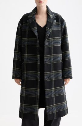 Scotch & Soda Scotch & Soda Relaxed Fit Plaid Single Breasted Coat