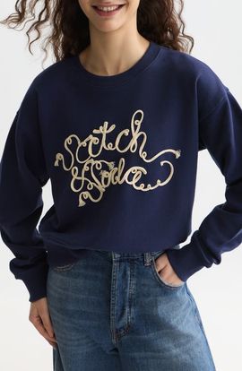 Scotch & Soda Scotch & Soda Ribbon Embroidered Logo Sweatshirt