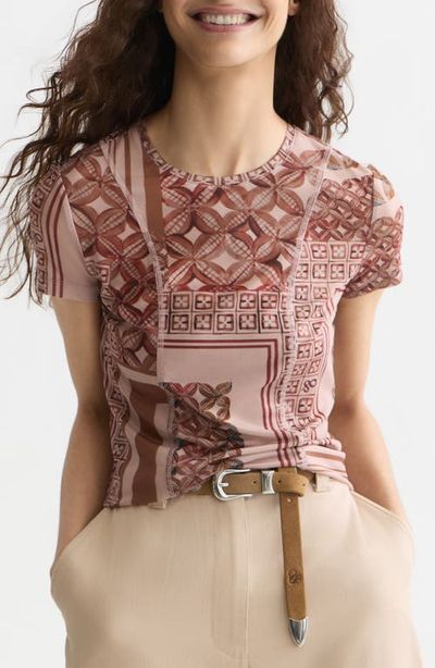 Scotch & Soda Scotch & Soda Slim Fit Printed Mesh T-Shirt