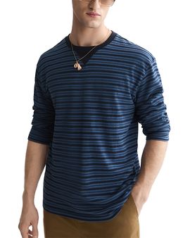 Scotch & Soda Scotch & Soda Textured Jacquard Stripe Long Sleeve Tee