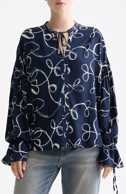 Scotch & Soda Scotch & Soda Tie Neck Ruffle Cuff Top