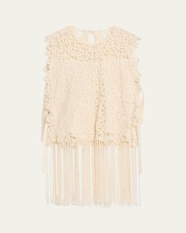 Sea Alina Embroidered Fringe Top