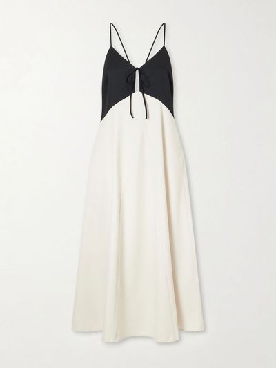 SEA Angelina two-tone twill maxi dress