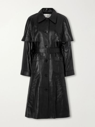 SEA Caitlin belted leather trench coat