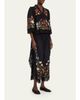 Sea Floral Embroidered Cotton & Lace Wide-Leg Culotte Pants - 2