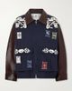 SEA Georgie embroidered cotton-canvas and leather jacket - 1