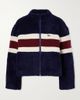 SEA Georgie striped wool-trimmed fleece jacket - 1
