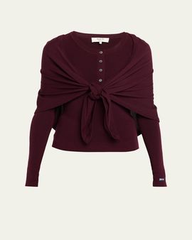 Sea Jane Henley Sweater with Scarf