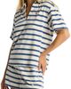 Sea Level Sea Level Ahoy Stripe Cotton Blend French Terry Cover-Up Polo Shirt - 3