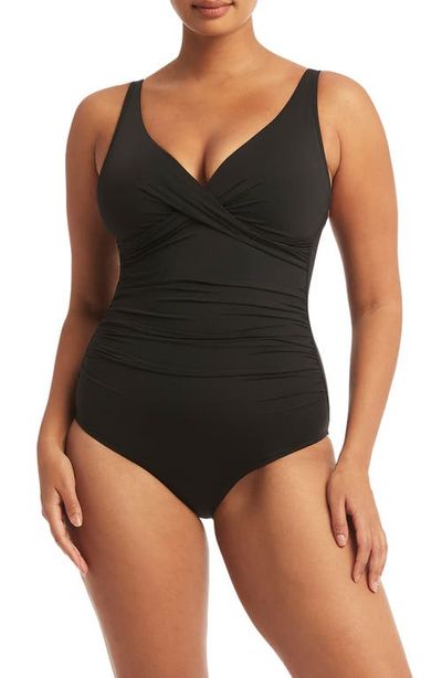 Sea Level Sea Level Cross Front One-Piece Swimsuit