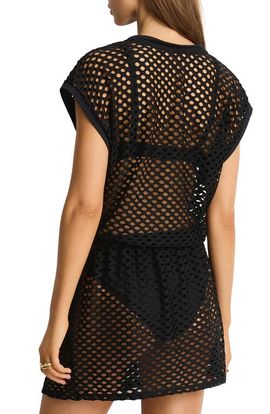 Sea Level Sea Level Mesh Cover-Up Dress