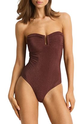 Sea Level Sea Level Moderate Coverage Underwire Bandeau One Piece Swimsuit