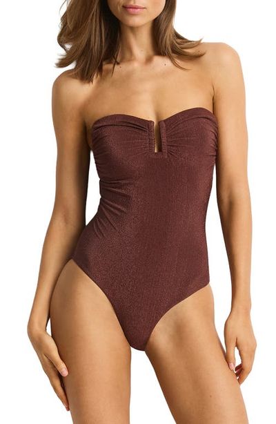 Sea Level Sea Level Moderate Coverage Underwire Bandeau One Piece Swimsuit