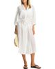 Sea Level Sea Level Salt Boho Semisheer Cotton Cover-Up Shirtdress - 1