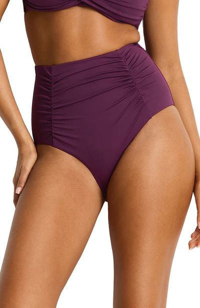 Sea Level Sea Level Shirred High Waist Bikini Bottoms