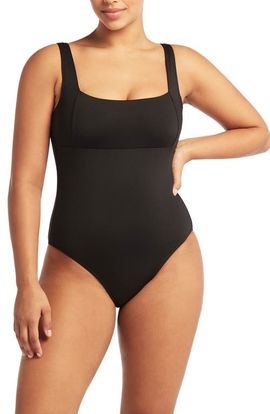 Sea Level Sea Level Square Neck One-Piece Swimsuit
