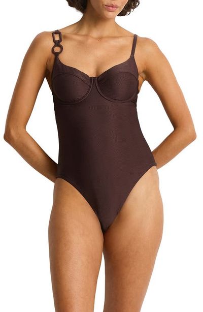 Sea Level Sea Level Zen Textured Balconette Underwire One-Piece Swimsuit