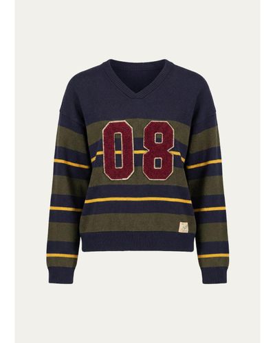 Sea Mina Striped Varsity Sweater