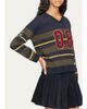 Sea Mina Striped Varsity Sweater - 5