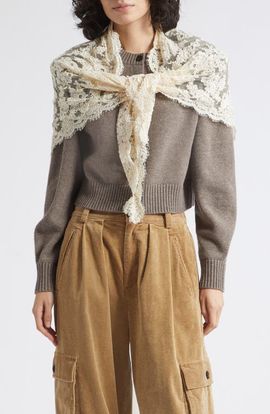 Sea NY Sea NY Kirra Lace Cardigan with Scarf