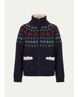 Sea Preston Floral Fair Isle Knit Jacket