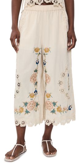 Sea Sea Adonna Embroidered Pants Cream