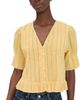 Sea Sea Alberte Solid Bubble Sleeve Blouse Yellow - 1
