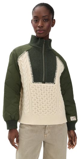 Sea Sea Allen Cable Half Zip Combo Pullover Army
