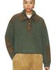Sea Sea Allen Cable Half Zip Double Layer Sweater - 1