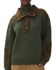 Sea Sea Allen Cable Half Zip Double Layer Sweater Green - 1